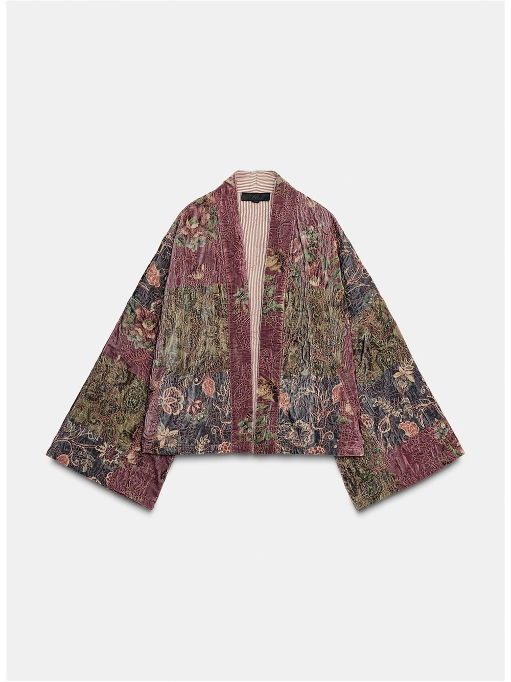 NWOT Zara Floral Print Velvet Kimono